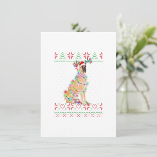 グレートダーンドッグ醜いセータークリスマスパピードッグロー 招待状 (スタンド正面)