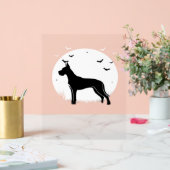 グレートダーンドッグ – ハロウィンムーンシルエットクラシック アクリルサイン (ウェディング)