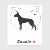 グレートダーンドッグ – ハロウィンムーンシルエットクラシック シール (シート)