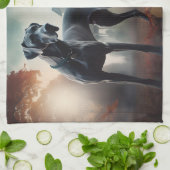 グレートダーンハロウィーン怖 キッチンタオル (折り畳み)