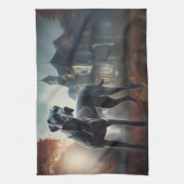 グレートダーンハロウィーン怖 キッチンタオル (縦)