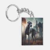 グレートダーンハロウィーン怖 キーホルダー (正面左)