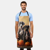 グレートダーンパピー秋デライトカボチャ エプロン (着用した状態)