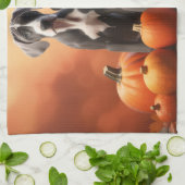 グレートダーンパピー秋デライトカボチャ キッチンタオル (折り畳み)