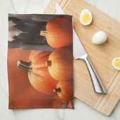 グレートダーンパピー秋デライトカボチャ キッチンタオル (四つ折り)