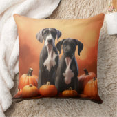 グレートダーンパピー秋デライトカボチャ クッション (ブランケット)