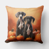 グレートダーンパピー秋デライトカボチャ クッション (正面)