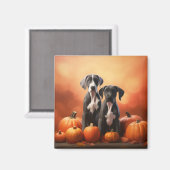 グレートダーンパピー秋デライトカボチャ マグネット (正面/裏面)