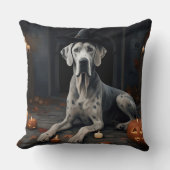 グレートダーンパンプキンハロウィーン怖いフリップ クッション (正面)