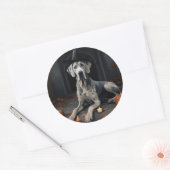 グレートダーンパンプキンハロウィーン怖いフリップ ラウンドシール (封筒)