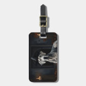 グレートダーンパンプキンハロウィーン怖いフリップ ラゲッジタグ (正面縦)