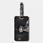 グレートダーンパンプキンハロウィーン怖いフリップ ラゲッジタグ (裏面縦)