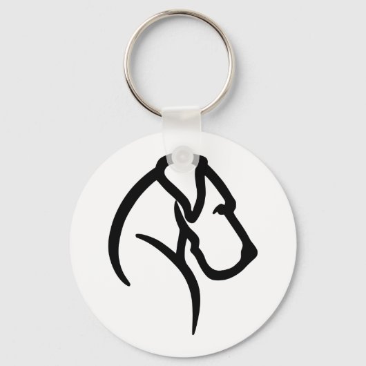 グレートデネヘッドペットタグ キーホルダー (正面)