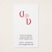 グレートデファンシーーンケネルビジネスカード (裏面)