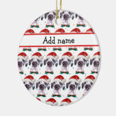 グレートデン犬のクリスマススター セラミックオーナメント (左)