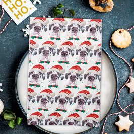 グレートデン犬種のクリスマス星 キッチンタオル