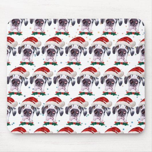 グレートデン犬種のクリスマス星 マウスパッド (正面)