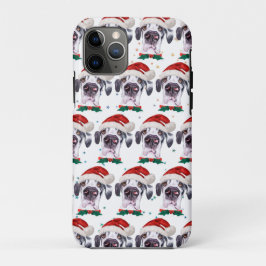 グレートデン犬種のクリスマス星 iPhone 11 PROケース