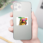 グレートデーンと花 シール (スマートフォン)