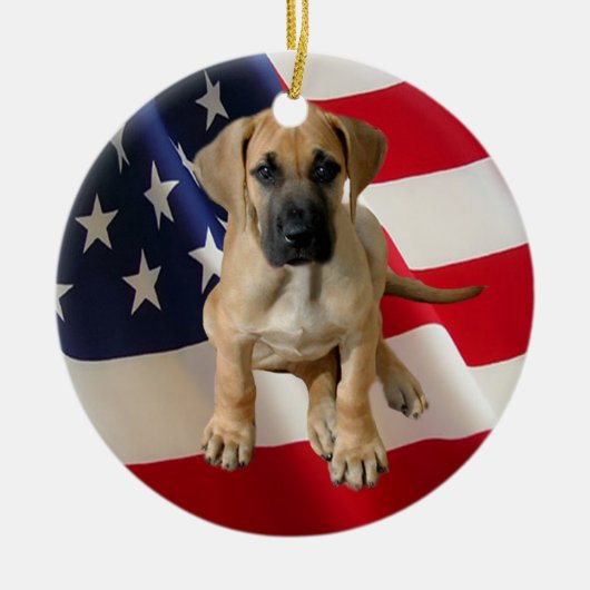 グレートデーンのオーナメント セラミックオーナメント (正面)