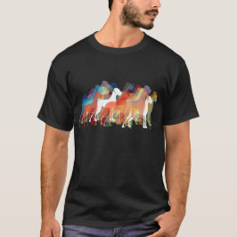 グレートデーンのカラー | モダンな犬のシルエットデザイン Tシャツ