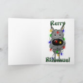 グレートデーンのクリスマスの照明 シーズンカード (内部)