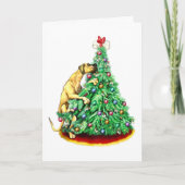 グレートデーンのクリスマスの範囲のゴールの子鹿UC シーズンカード (正面)