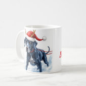 グレートデーンのクリスマスコーヒーマグ コーヒーマグカップ (正面左)