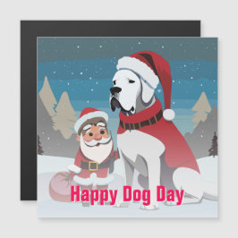 グレートデーンのクリスマス マグネット招待状