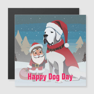 グレートデーンのクリスマス マグネット招待状
