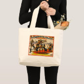グレートデーンのサーカスショー ラージトートバッグ (正面(商品))
