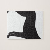 グレートデーンのシルエット ジグソーパズル (横)