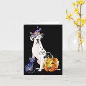 グレートデーンのハロウィン犬ハーレクイン カード (黄色い花)