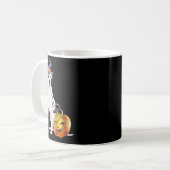 グレートデーンのハロウィン犬ハーレクイン コーヒーマグカップ (正面左)