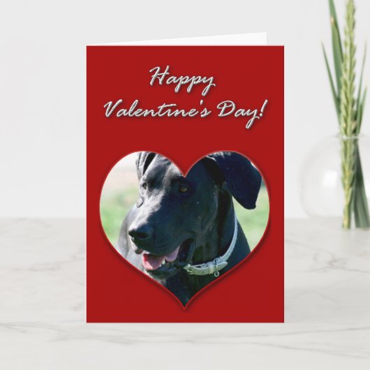 グレートデーンのバレンタインデーカード シーズンカード (正面)