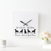 グレートデーンのユーモアは睡眠犬のペットを食べます スクエア壁時計 (ホーム)