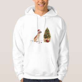グレートデーンのユーモラスなクリスマス犬とツリー パーカ