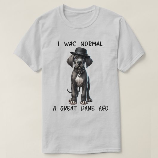 グレートデーンの子犬がかわいい Tシャツ (デザイン正面)