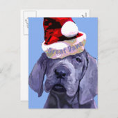 グレートデーンの子犬のクリスマスの郵便はがき シーズンポストカード (正面/裏面)