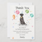 グレートデーンの子犬の犬の誕生日パーティーの感謝カード 招待状 (正面)