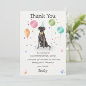 グレートデーンの子犬の犬の誕生日パーティー感謝カード 招待状 (スタンド正面)
