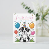 グレートデーンの子犬の誕生日 ポストカード (スタンド正面)