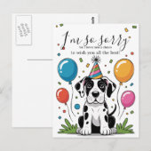 グレートデーンの子犬の誕生日 ポストカード (正面/裏面)