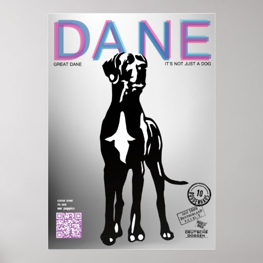 グレートデーンの子犬販売ポスター ポスター (正面)