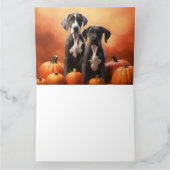 グレートデーンの子犬 オータムデライト パンプキン カード (内部)