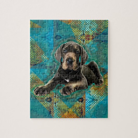 グレートデーンの子犬 ジグソーパズル (縦)