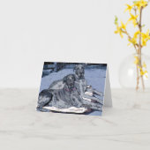 グレートデーンの挨拶状"英雄及び希望" カード (黄色い花)