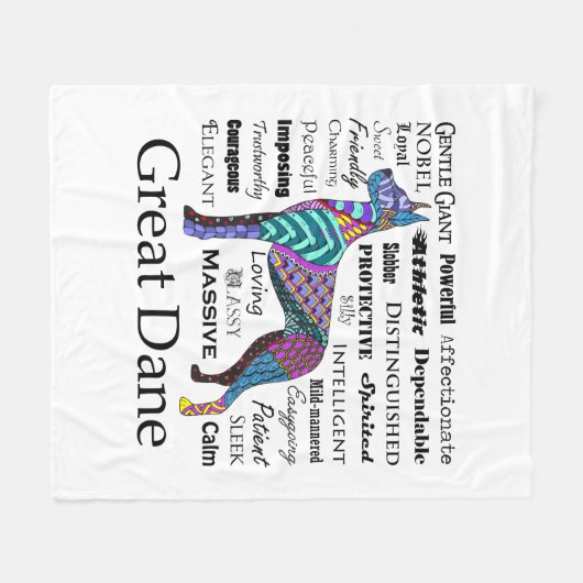 グレートデーンの特性のフリースブランケット フリースブランケット (正面(横))