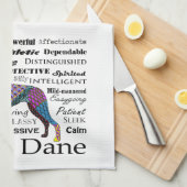 グレートデーンの特性の台所タオル キッチンタオル (四つ折り)