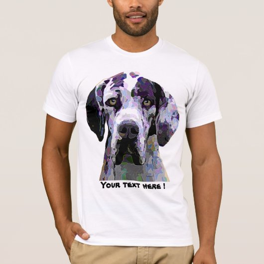 グレートデーンの眩ます色のTシャツ Tシャツ (正面)